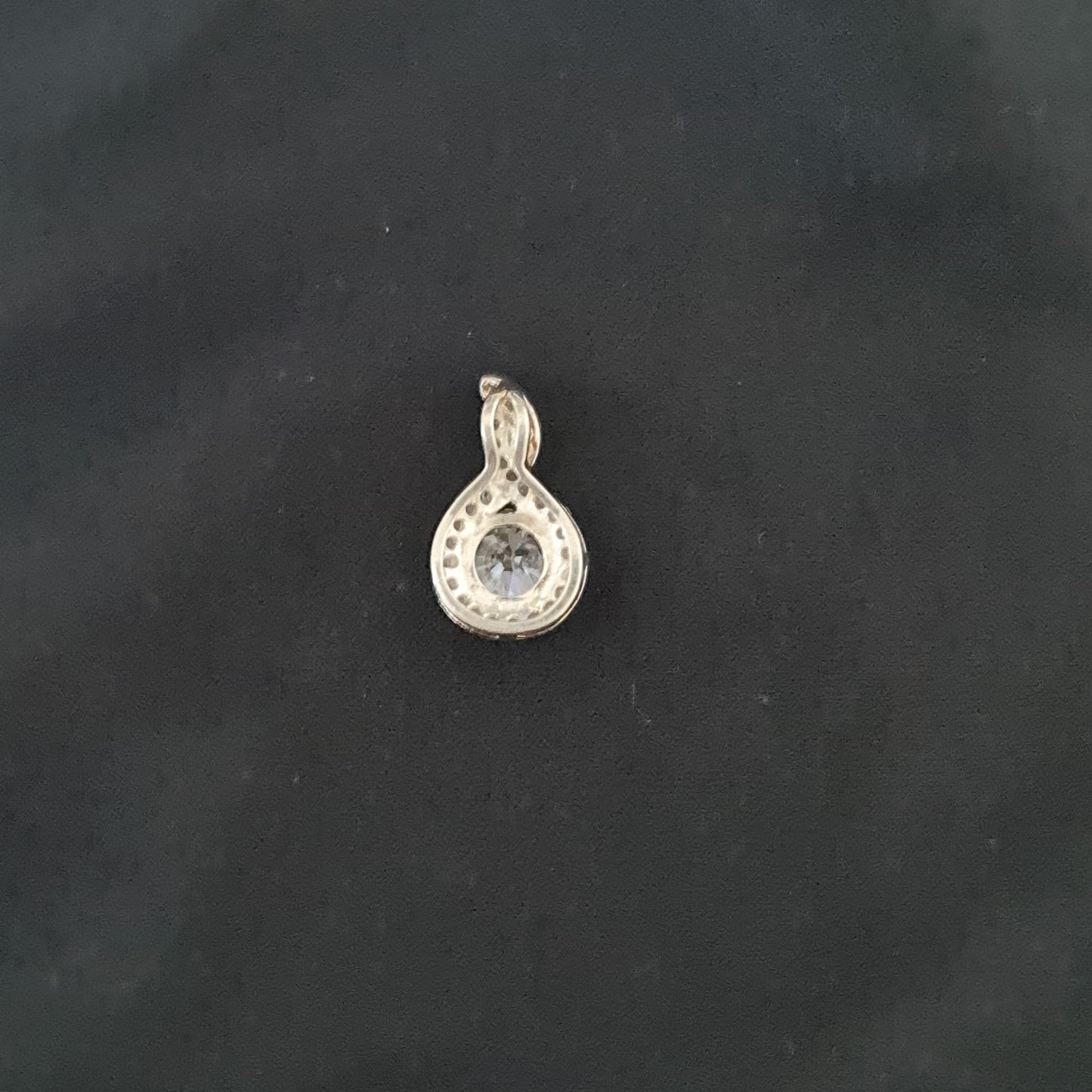 Silver Swirl Pendant with Clear Stones