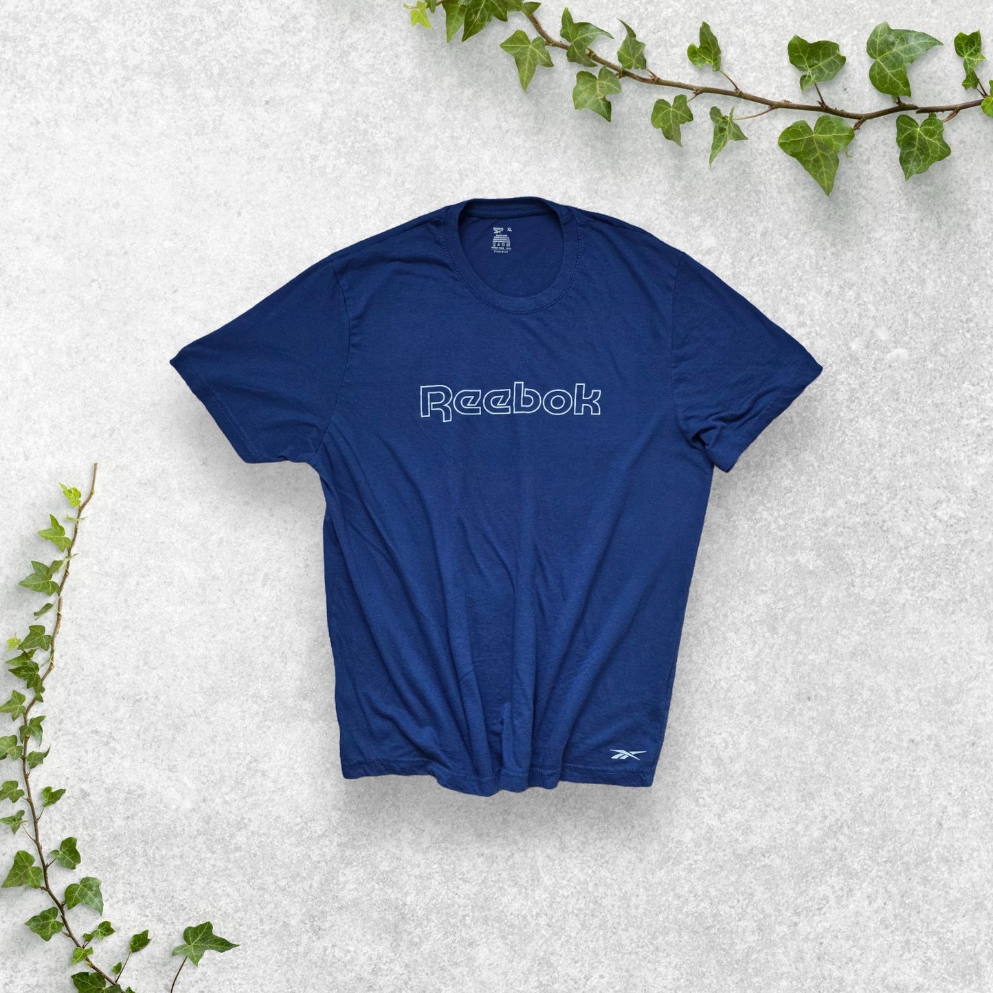 Reebok Sleepwear Navy Blue Logo T-Shirt Men's XL Cotton Casual Tee