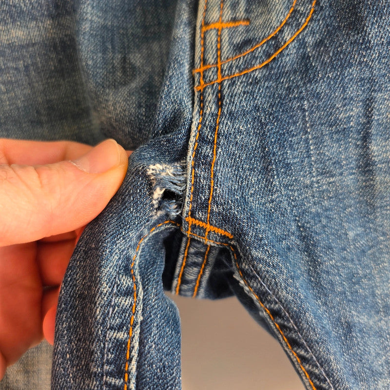 Nudie Jeans Lean Dean Denim Shorts Mens W28 Blue Slim Fit Organic Cotton