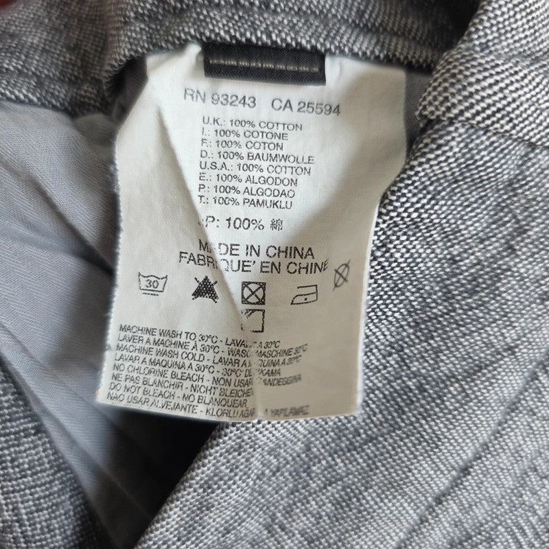 Diesel grey cotton trousers with slim straight fit and subtle wear details.