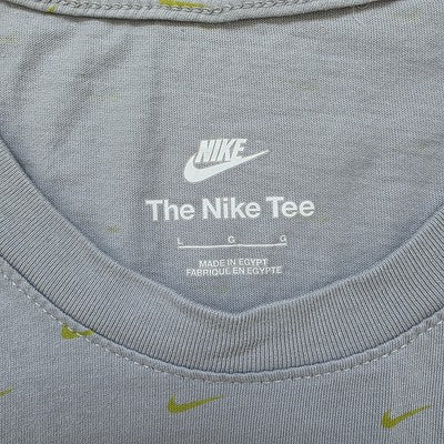 Nike The Nike Tee Grey T-Shirt Large All Over Mini Swoosh Logo Print Mens L 100%