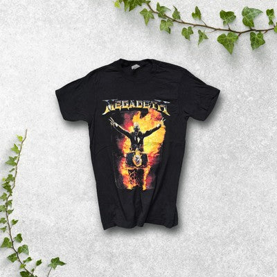 Megadeth Band T-Shirt Black Size S Metal Graphic Tee 100% Cotton Mexico