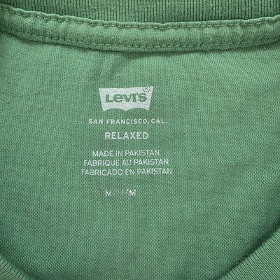 Levi's Green T-Shirt Relaxed Fit Logo Print Cotton Medium M
