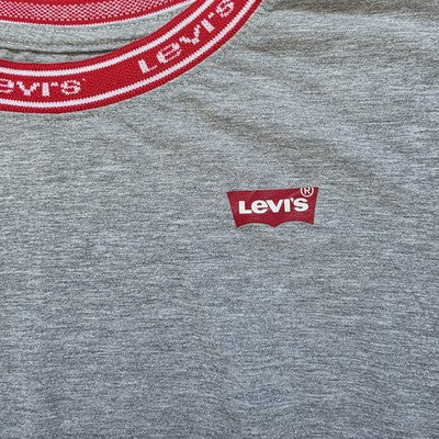 Levi's Kids XL (13–15 Yrs) Grey Red Logo Ringer T-Shirt | Excellent Condition