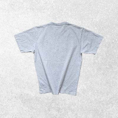 Adidas Trefoil T-Shirt Light Grey Large Graphic Logo Tee Retro Style Cotton