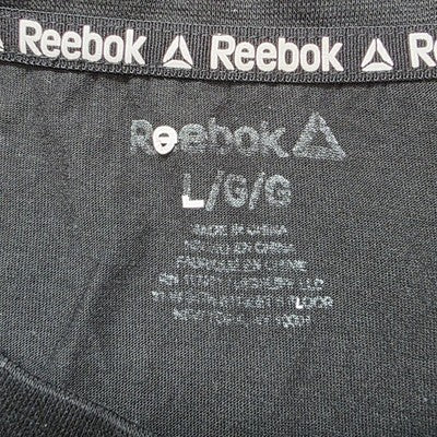Reebok Black Graphic T-Shirt Size L Large Water Droplet Logo Tee Cotton Blend