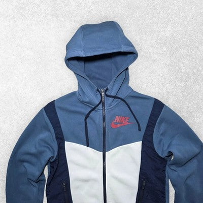 Nike Mens Hybrid Fleece Hoodie XS (Mystic Navy/White/University Red)