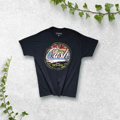 Johnny Cash 1955 Rock n Roll Black Band T-Shirt Size L Mexico 100% Cotton