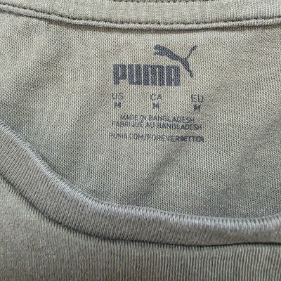 Puma Olive Green Graphic T-Shirt Size M Logo Print Short Sleeve Casual Tee