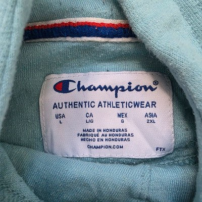 Champion Women's High Neck Hoodie Light Blue