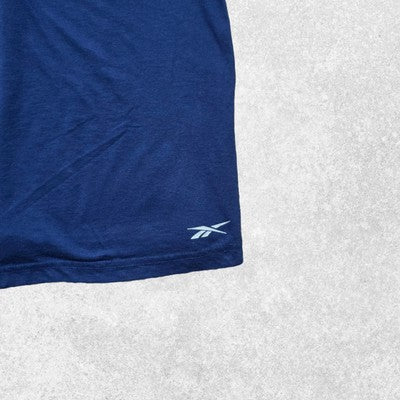 Reebok Sleepwear Navy Blue Logo T-Shirt Men's XL Cotton Casual Tee