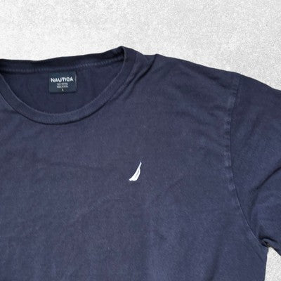 Nautica Navy Blue T-Shirt | Size L | 100% Cotton | Made in Peru