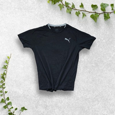 Puma Black DryCell Logo Sports T-Shirt – Size M – Lightweight Activewear Top