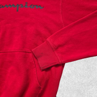 Champion Men's Hoodie Sweater Small Red Logo Activewear Outdoors