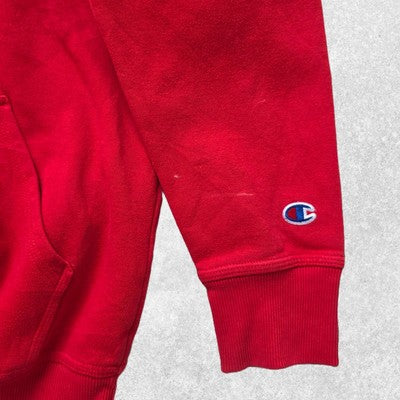 Champion Men's Hoodie Sweater Small Red Logo Activewear Outdoors