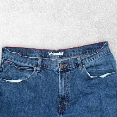 Wrangler W36 L32 Straight Leg Blue Denim Jeans