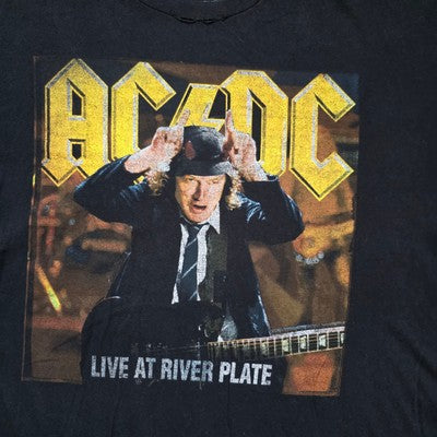 AC/DC Live at River Plate Tour T-Shirt XXL Black β Angus Young Graphic Tee Made