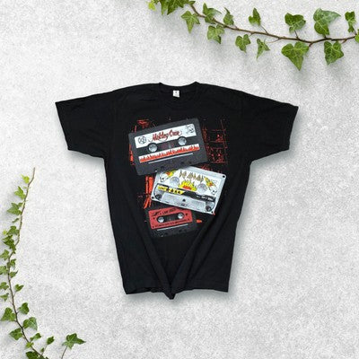 Mötley Crüe & Def Leppard Tour T-Shirt Cassette Graphic Black Tee L Tultex USA