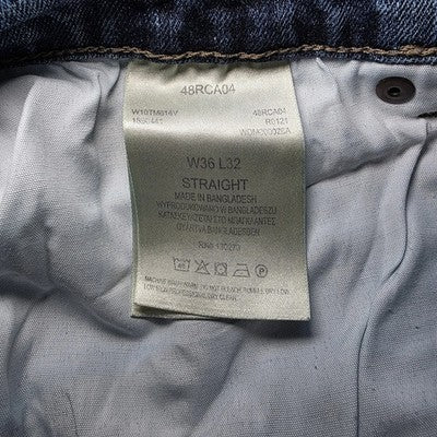 Wrangler W36 L32 Straight Leg Blue Denim Jeans