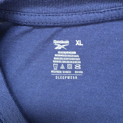 Reebok Sleepwear Navy Blue Logo T-Shirt Men's XL Cotton Casual Tee