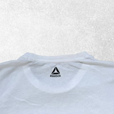 Reebok Logo T-Shirt Navy White Red Large L Colour Block Tee Streetwear