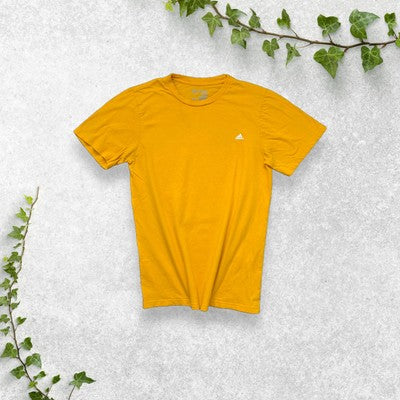 adidas Women's Yellow Go-To Tee T-Shirt Size S Small Logo Casual Gym Activewear