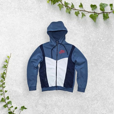 Nike Mens Hybrid Fleece Hoodie XS (Mystic Navy/White/University Red)