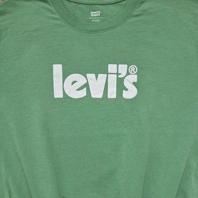 Levi's Green T-Shirt Relaxed Fit Logo Print Cotton Medium M