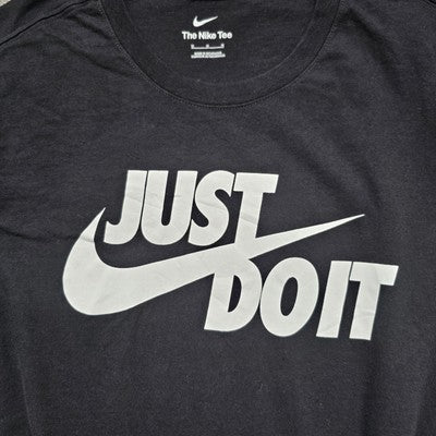 Nike Just Do It Black T-Shirt Size M | Graphic Logo Tee