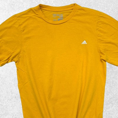 adidas Women's Yellow Go-To Tee T-Shirt Size S Small Logo Casual Gym Activewear