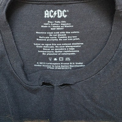 AC/DC Live at River Plate Tour T-Shirt XXL Black β Angus Young Graphic Tee Made