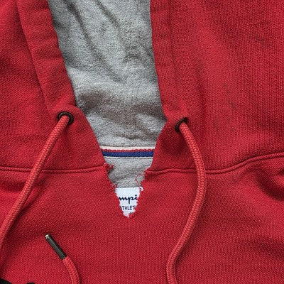 Champion Men's Hoodie Sweater Small Red Logo Activewear Outdoors
