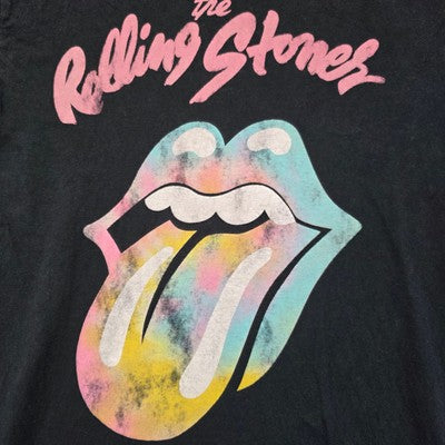 Rolling Stones Band T-Shirt β XS β Black with Neon Tongue Graphic