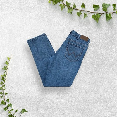 Wrangler W36 L32 Straight Leg Blue Denim Jeans