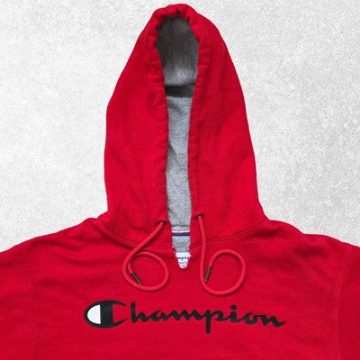 Champion Men's Hoodie Sweater Small Red Logo Activewear Outdoors