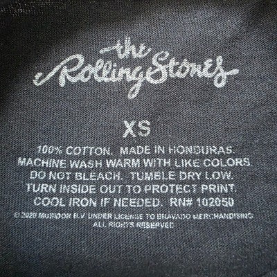 Rolling Stones Band T-Shirt β XS β Black with Neon Tongue Graphic