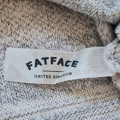 FatFace 3/4 Sleeve Knitted Jumper Grey/White Size 14