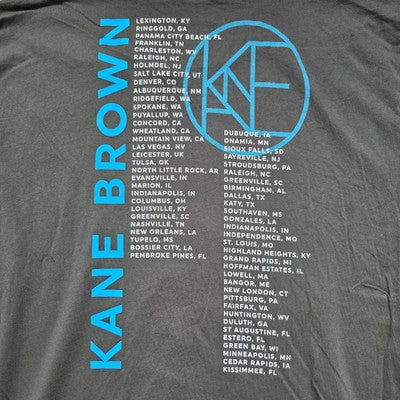 Kane Brown Tour T-Shirt Black Graphic Tee Size XL