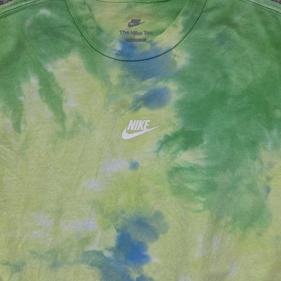 Nike Tie Dye Loose Fit T-Shirt Green Yellow Size Small