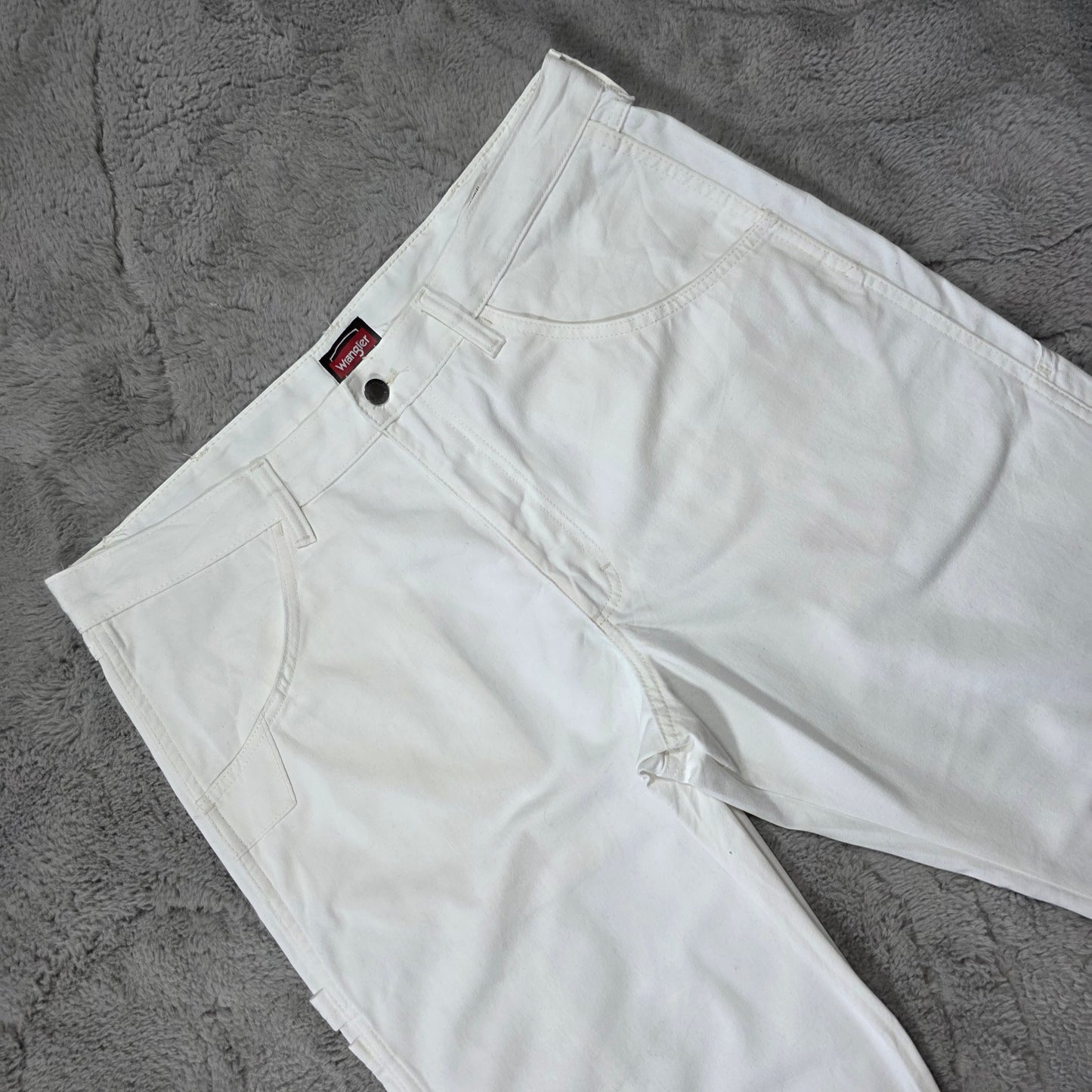Wrangler Workwear Carpenter Jeans Men’s Straight White Denim W36 L30 60/40 Cotton-Poly Blend