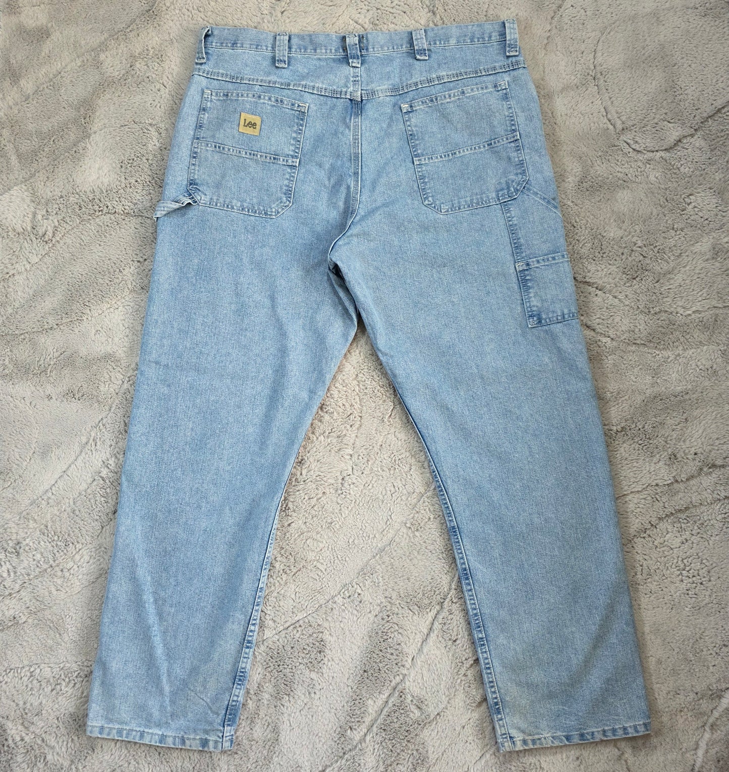 Lee carpenter relaxed fit blue denim jeans W40 L32 made in Mexico workwear