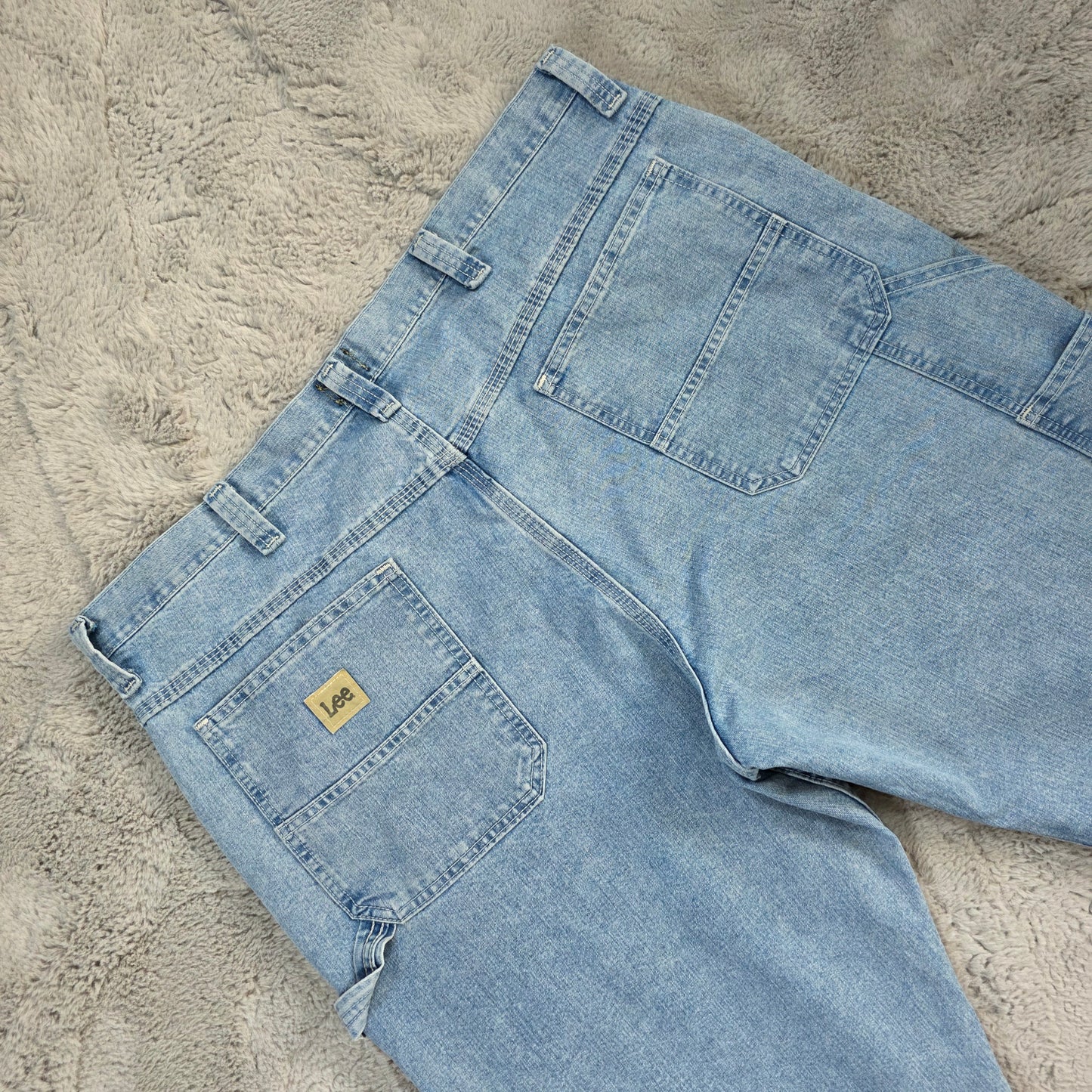 Lee carpenter relaxed fit blue denim jeans W40 L32 made in Mexico workwear