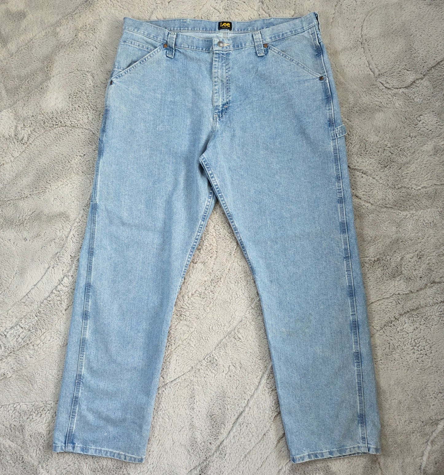 Lee carpenter relaxed fit blue denim jeans W40 L32 made in Mexico workwear