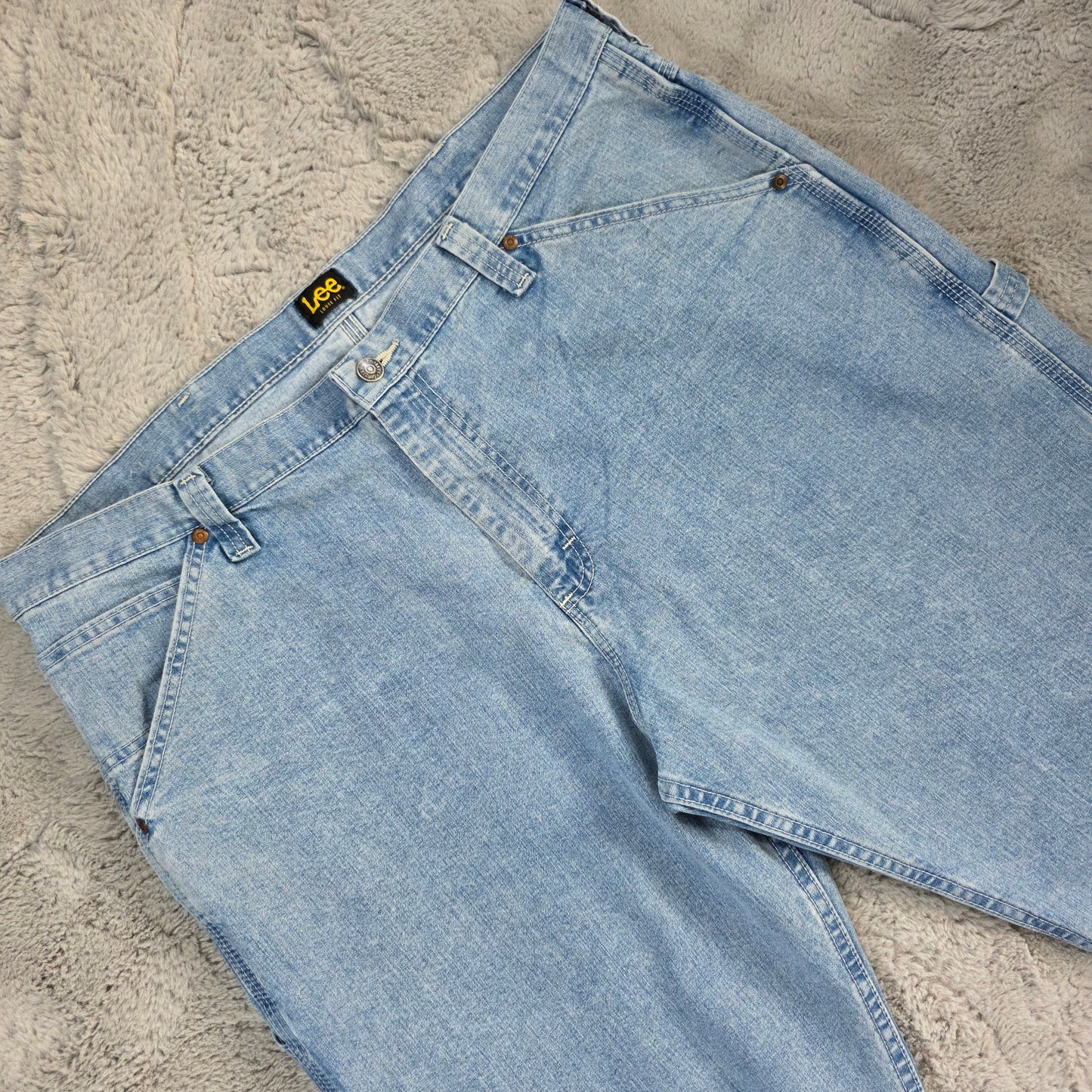 Lee carpenter relaxed fit blue denim jeans W40 L32 made in Mexico workwear