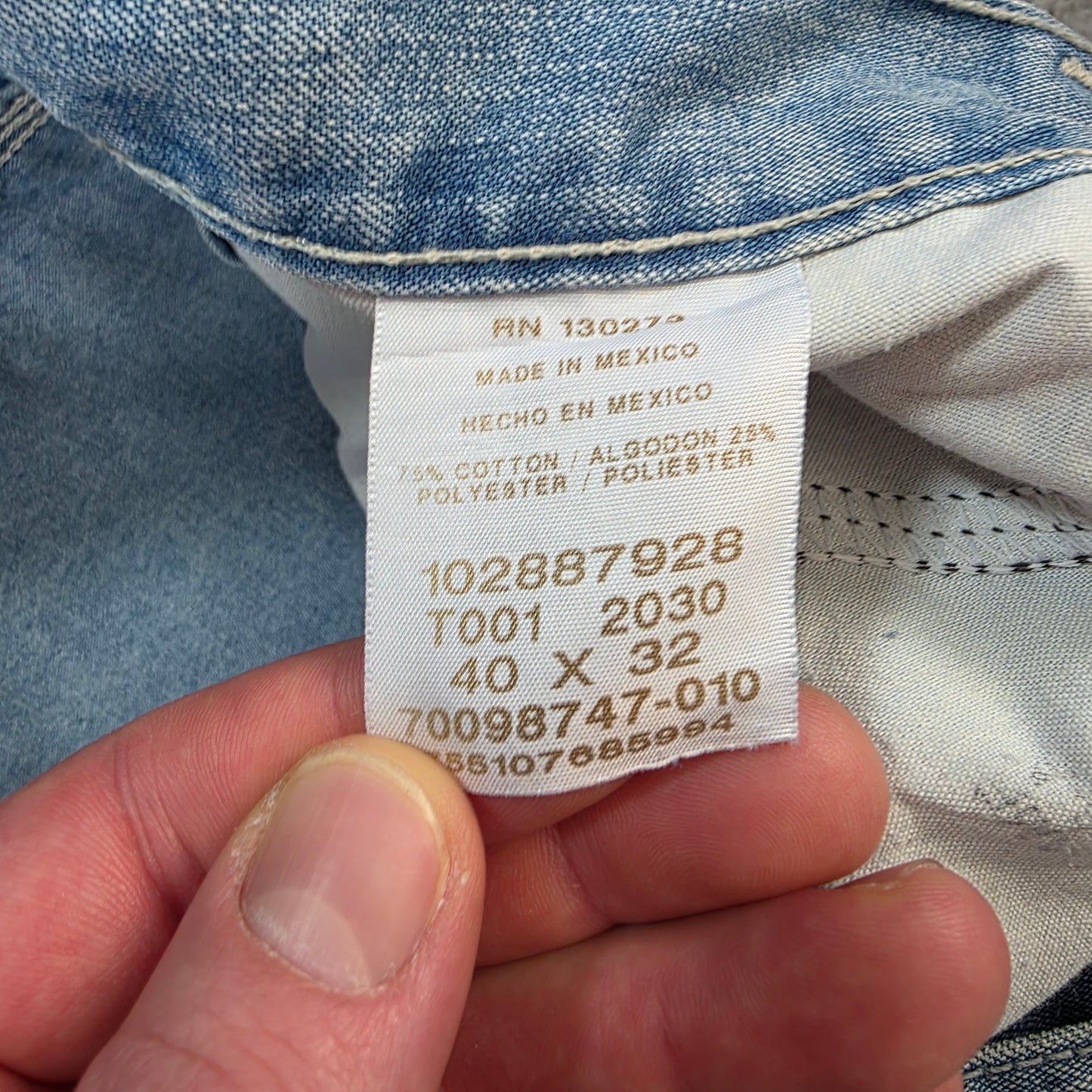 Lee carpenter relaxed fit blue denim jeans W40 L32 made in Mexico workwear