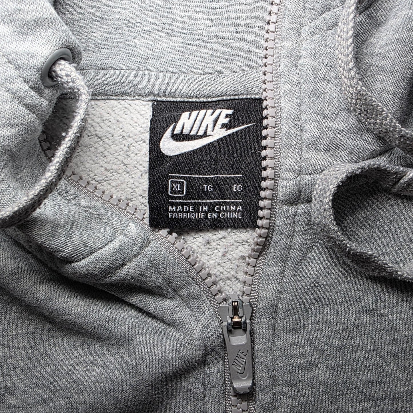 NIKE Mens Grey Full Zip Hoodie Sweatshirt XL