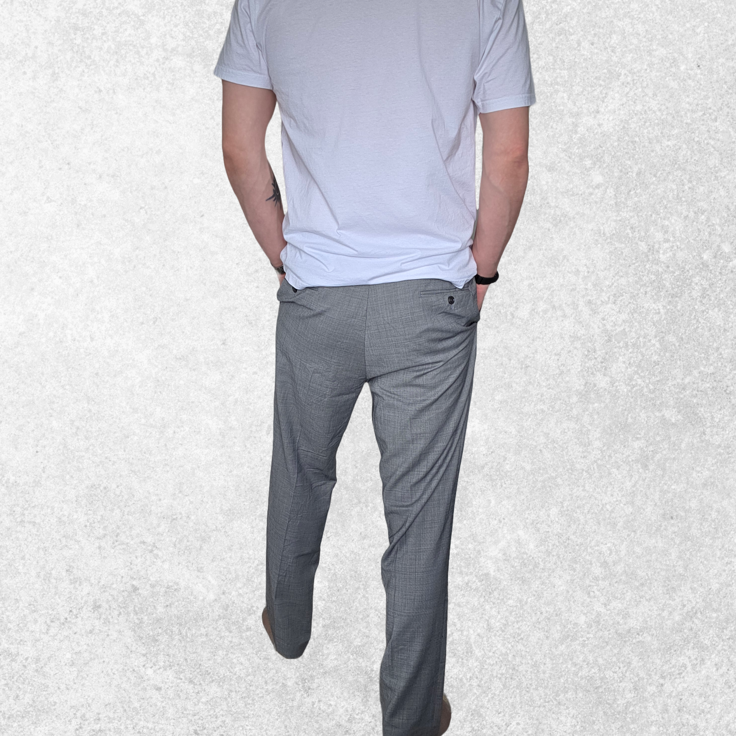 Tommy Hilfiger Mens Dress Trousers 38W 32L Grey Wool Blend Smart Work Pants