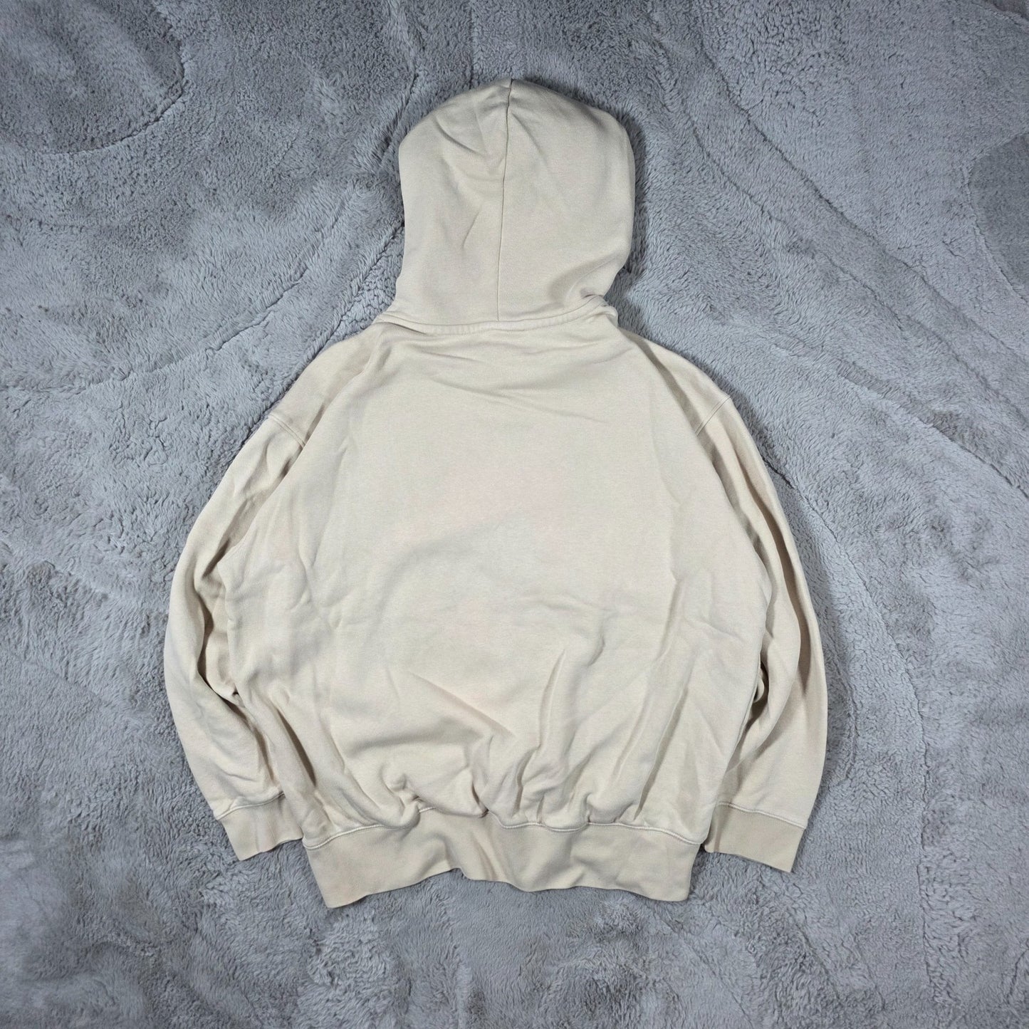 Nike Men’s Cream Hoodie Size S Oversized Fit 80% Cotton Embroidered Swoosh