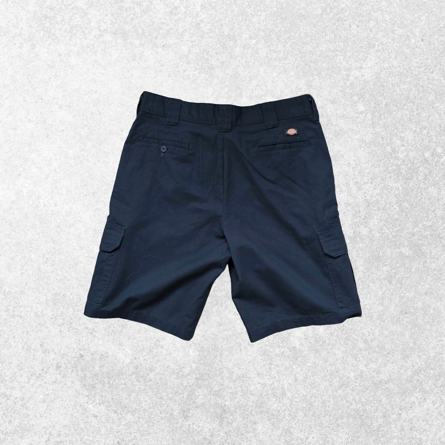Dickies FLEX Navy Cargo Shorts W36 Regular Fit 65/35 Workwear Utility Men’s