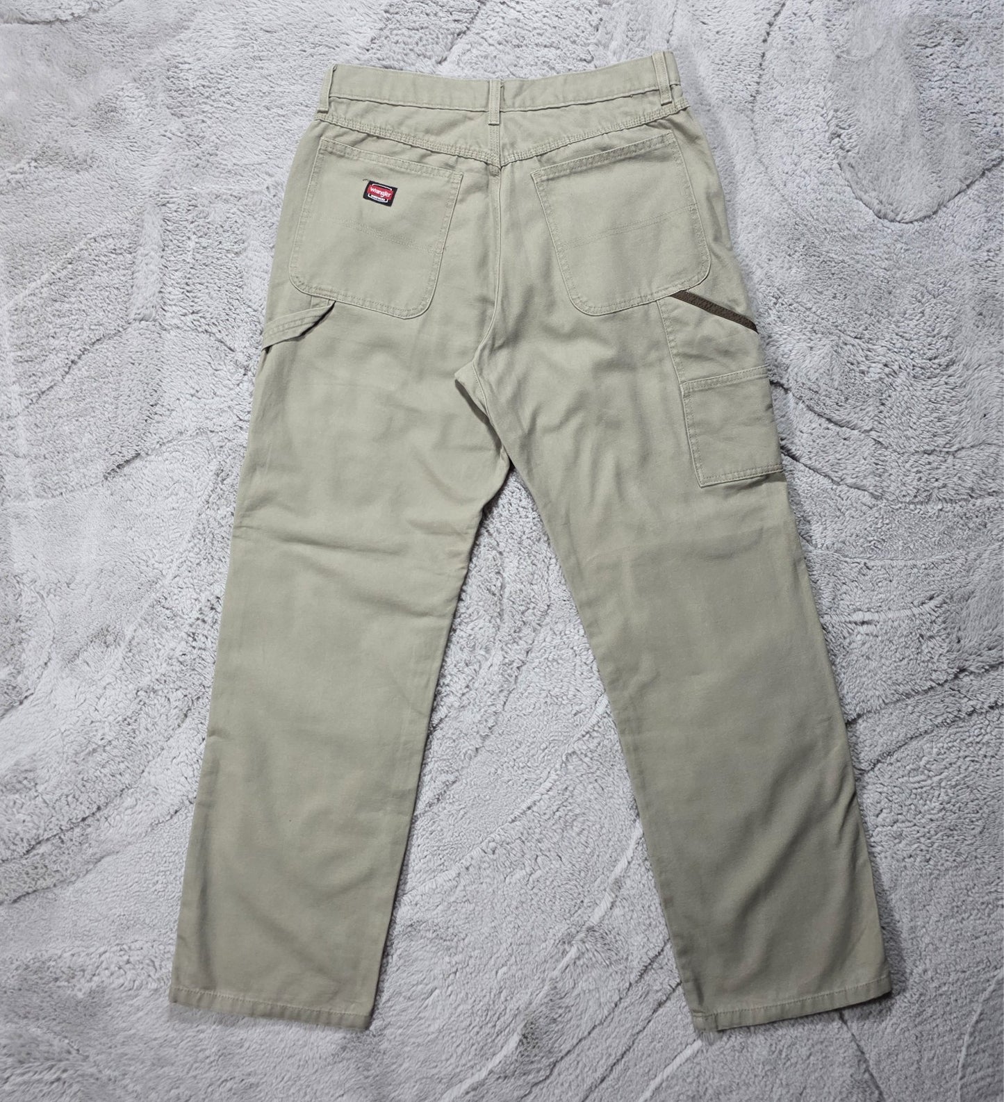 Wrangler Workwear carpenter trousers beige men’s W32 L32 straight leg utility